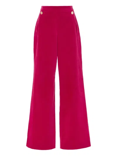 Temperley London Velvet Trousers In Pink