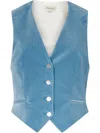 Temperley London Velvet Waiscoat In Blue