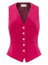 Temperley London Velvet Waiscoat In Red