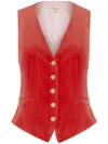 Temperley London Weste Aus Samt In Rot