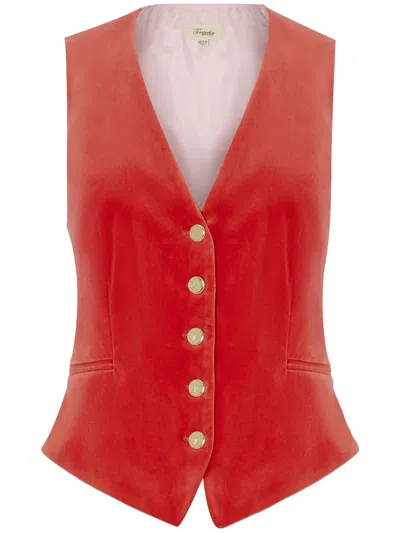 Temperley London Weste Aus Samt In Rot