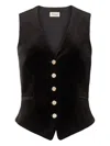 Temperley London Velvet Waistcoat In Black