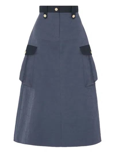 Temperley London Victory Maxirock Mit Tasche In Blue