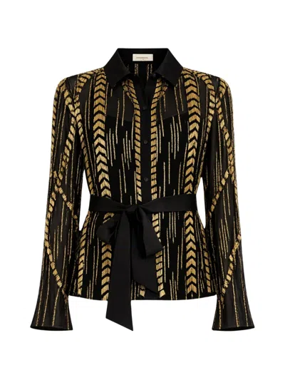 Temperley London Viola Bead-embellished Shirt In Black