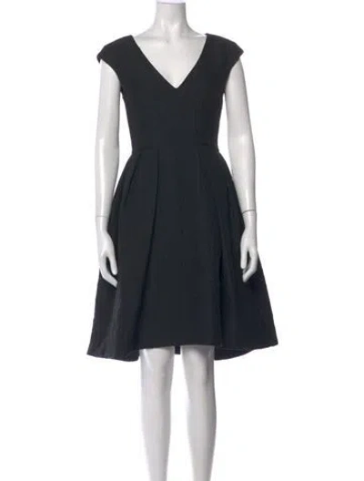 Pre-owned Temperley London V-neck Knee-length Dress In Black