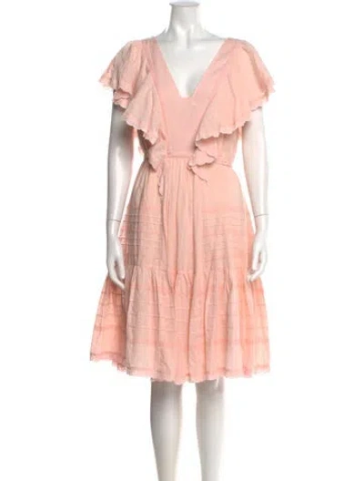 Pre-owned Temperley London V-neck Knee-length Dress In Pink