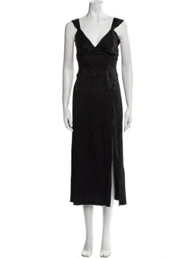 Pre-owned Temperley London V-neck Long Dress In Black
