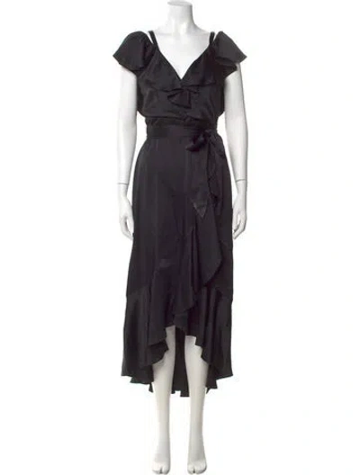 Pre-owned Temperley London V-neck Long Dress In Black