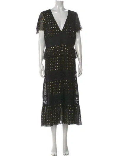 Pre-owned Temperley London V-neck Long Dress In Multi