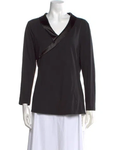 Pre-owned Temperley London V-neck Long Sleeve Top In Black