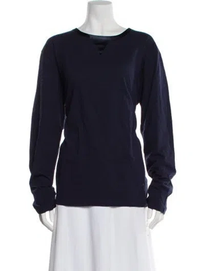 Pre-owned Temperley London V-neck Long Sleeve Top In Blue