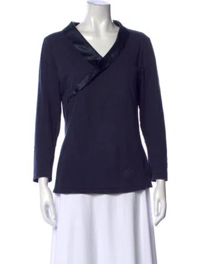 Pre-owned Temperley London V-neck Long Sleeve Top In Gray