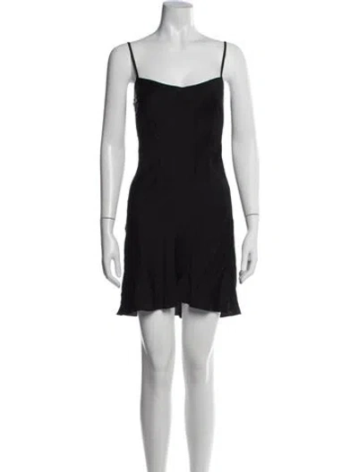 Pre-owned Temperley London V-neck Mini Dress In Black