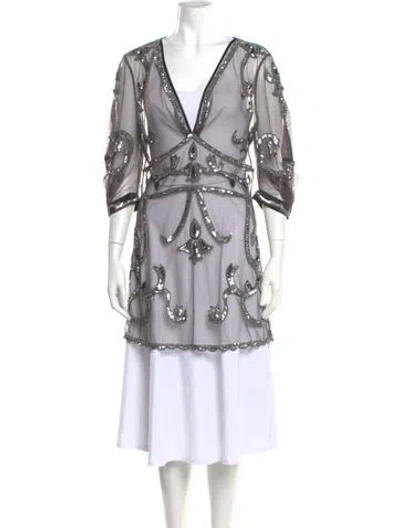 Pre-owned Temperley London V-neck Mini Dress In Multi
