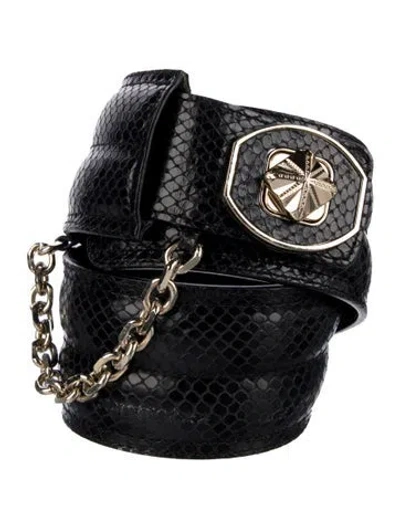 Pre-owned Temperley London Wide Leather Belt In Black