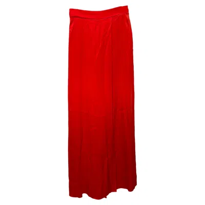 Pre-owned Temperley London Wide-leg Trousers In Red Silk