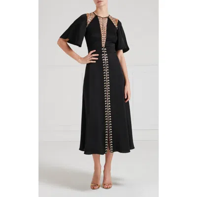 Temperley London Wildlife Embellished Maxi Dress In Black
