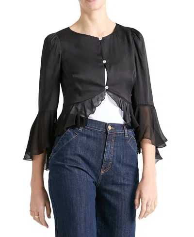 Temperley London Leilani Ruffled Silk Jacket In Multi