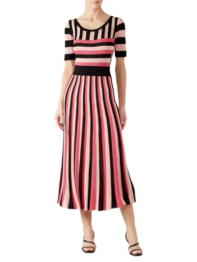 Temperley London Women's Stripe Knit Midi A Line Dress In Multi