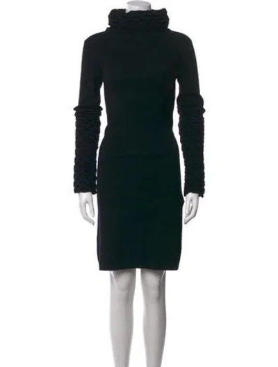 Pre-owned Temperley London Wool Knee-length Dress In Black