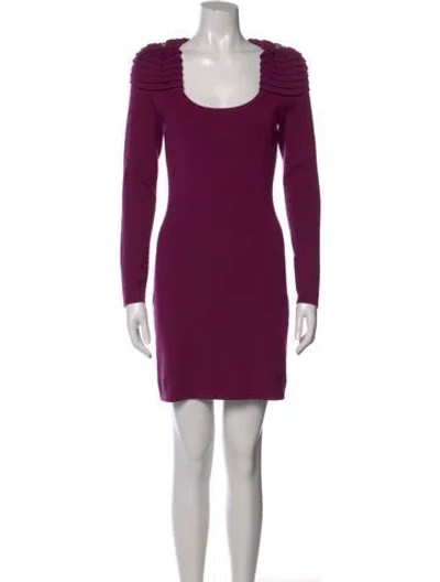 Pre-owned Temperley London Wool Mini Dress In Purple