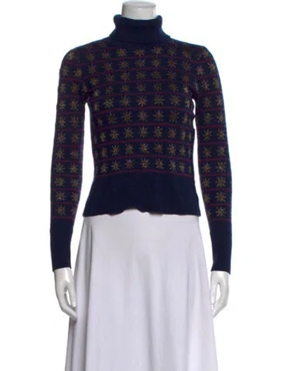 Pre-owned Temperley London Wool Patterned Sweater In Blue