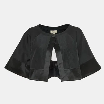 Pre-owned Temperly London Black Silk-blend Cropped Evening Jacket L