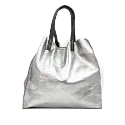 Tempest Metallic Silver Tote Bag