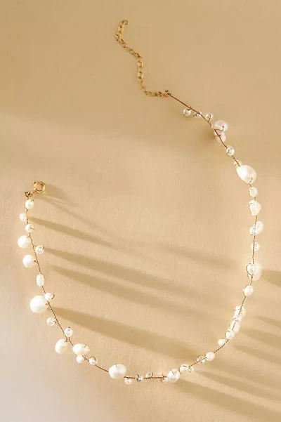 Tempête Cluster Pearl Choker Necklace In Gold