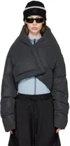 Templa Black Wrap Down Jacket In Reflective Black