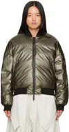 Templa Khaki Alkane Down Bomber Jacket In Black Olive Nano
