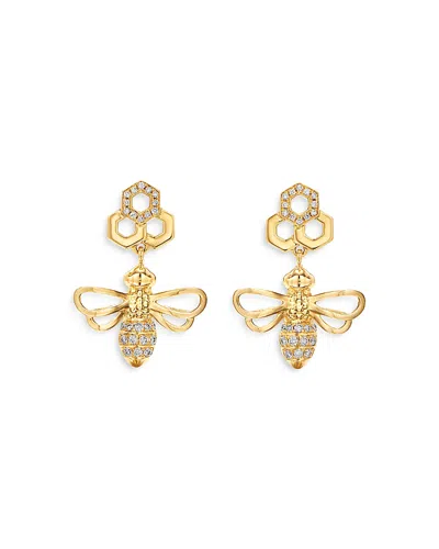 Temple St Clair Women's Tree Of Life 18k Yellow Gold & Diamond Bee Earrings