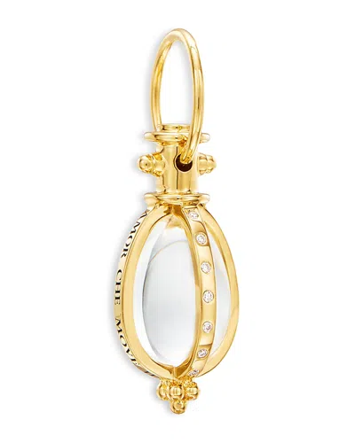 Temple St Clair 18k Yellow Gold Celestial Oval Crystal & Diamond Astrid Amulet Pendant