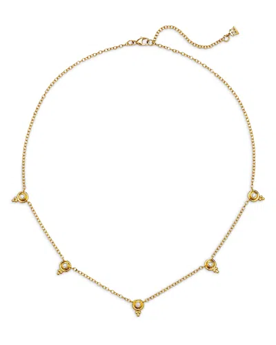 Temple St Clair 18k Yellow Gold Cl White Diamond Station Collar Necklace, 16-18