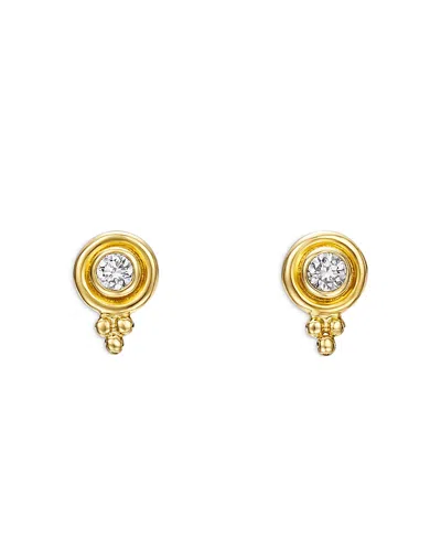 Temple St Clair 18k Yellow Gold Cl White Diamond Stud Earrings In Gold/white