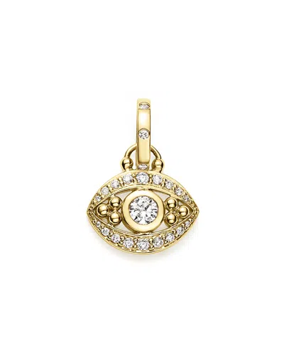 Temple St Clair 18k Yellow Gold Evil Eye Pendant With Diamonds In White/gold