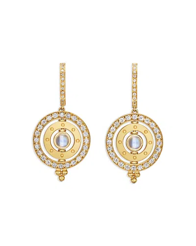 Temple St Clair 18k Yellow Gold Fj Blue Moonstone & Diamond Orbital Drop Earrings In Blue/gold