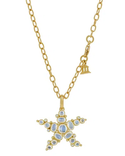 Temple St Clair 18k Yellow Gold Medium Sea Star Pendant With Royal Blue Moonstone And Diamonds In Gold/blue