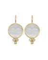 Temple St Clair 18k Yellow Gold Moonface Earrings With Rock Crystal And Diamond Granulation In White/gold