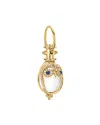 Temple St Clair 18k Yellow Gold Multi-gemstone & Diamond Owlet Pendant In Blue/gold