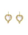 Temple St Clair 18k Yellow Gold Rock Crystal Heart Earrings In Gold