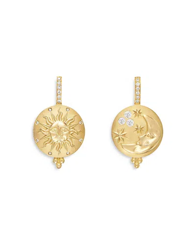 Temple St Clair 18k Yellow Gold Sole Luna Diamond Drop Earrings