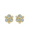 Temple St Clair Classic Trio Earrings With Royal Blue Moonstone And Diamonds In 18k Yellow Gold In Blue/gold