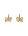 Temple St Clair 18k Yellow Diamond Snow Butterfly Earrings In Gold