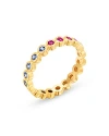 TEMPLE ST CLAIR 18K YELLOW GOLD CLASSIC MULTI GEMSTONE ETERNITY BAND