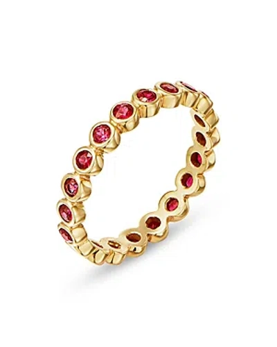 Temple St Clair 18k Yellow Gold Classic Ruby Eternity Band In Red/gold