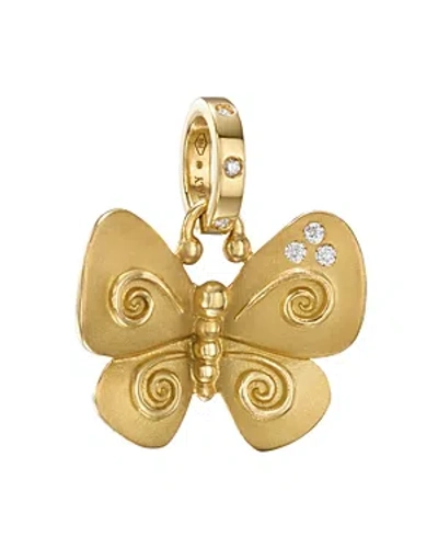 Temple St Clair 18k Yellow Gold Diamond Butterfly Pendant