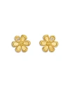 Temple St Clair 18k Yellow Gold Diamond Flower Stud Earrings In Gold