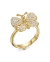 TEMPLE ST CLAIR 18K YELLOW GOLD DIAMOND SNOW BUTTERFLY RING