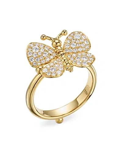 Temple St Clair 18k Yellow Gold Diamond Snow Butterfly Ring